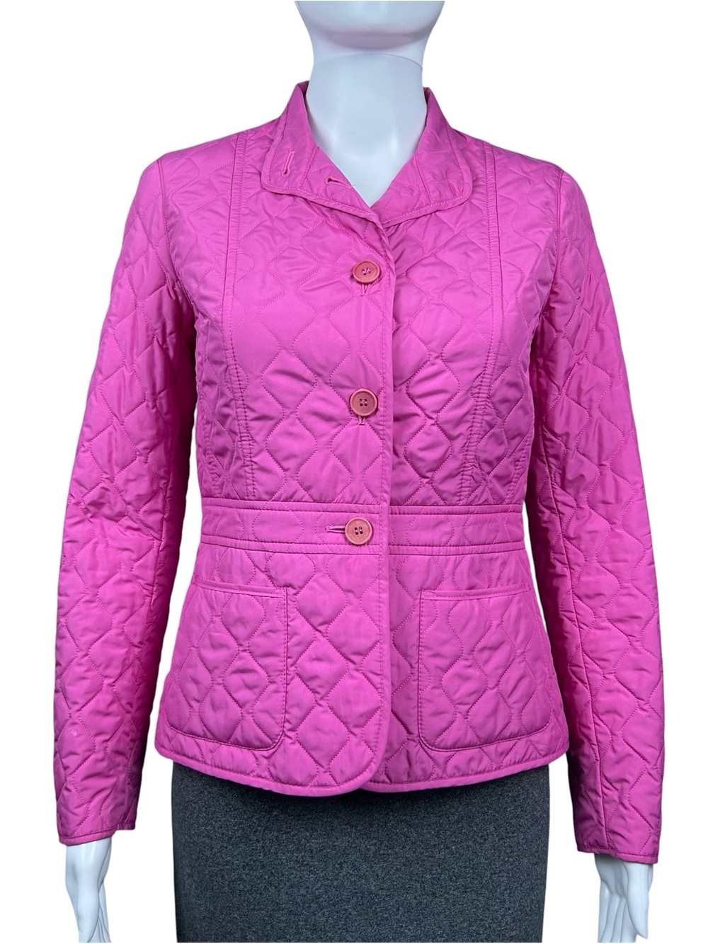 Weekend MaxMara Quilted Jacket Size 6 US Lightweight Coat Pockets Preppy Travel